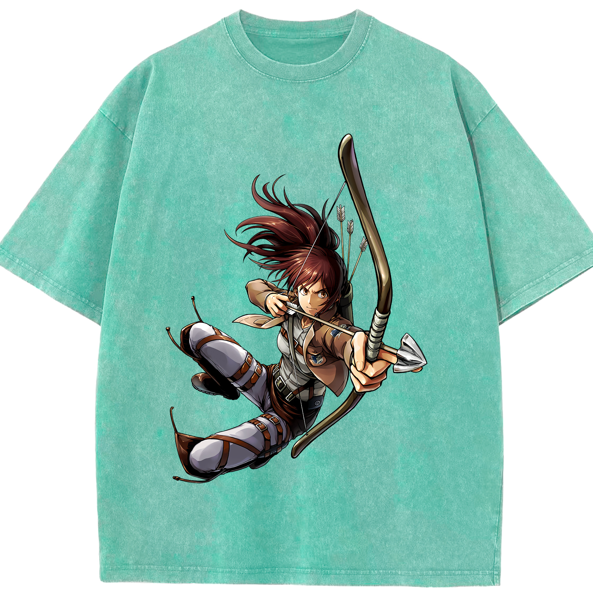 （画像用） 進撃の巨人 サシャ·ブラウス Attack on Titan Sasha Blaus 綿100% ヴィンテージ風 半袖Tシャツ（フロントプリント）
